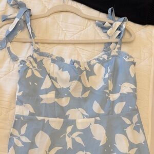 Cider Blue and White Floral Dress